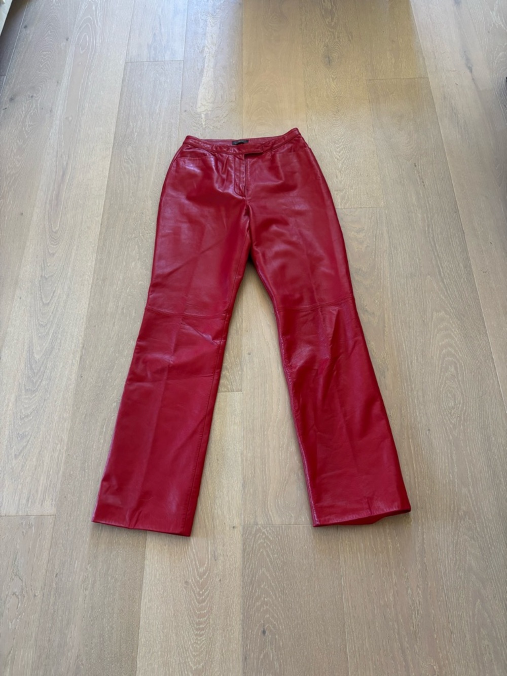 Classiques Entier Bright Red Leather Pants